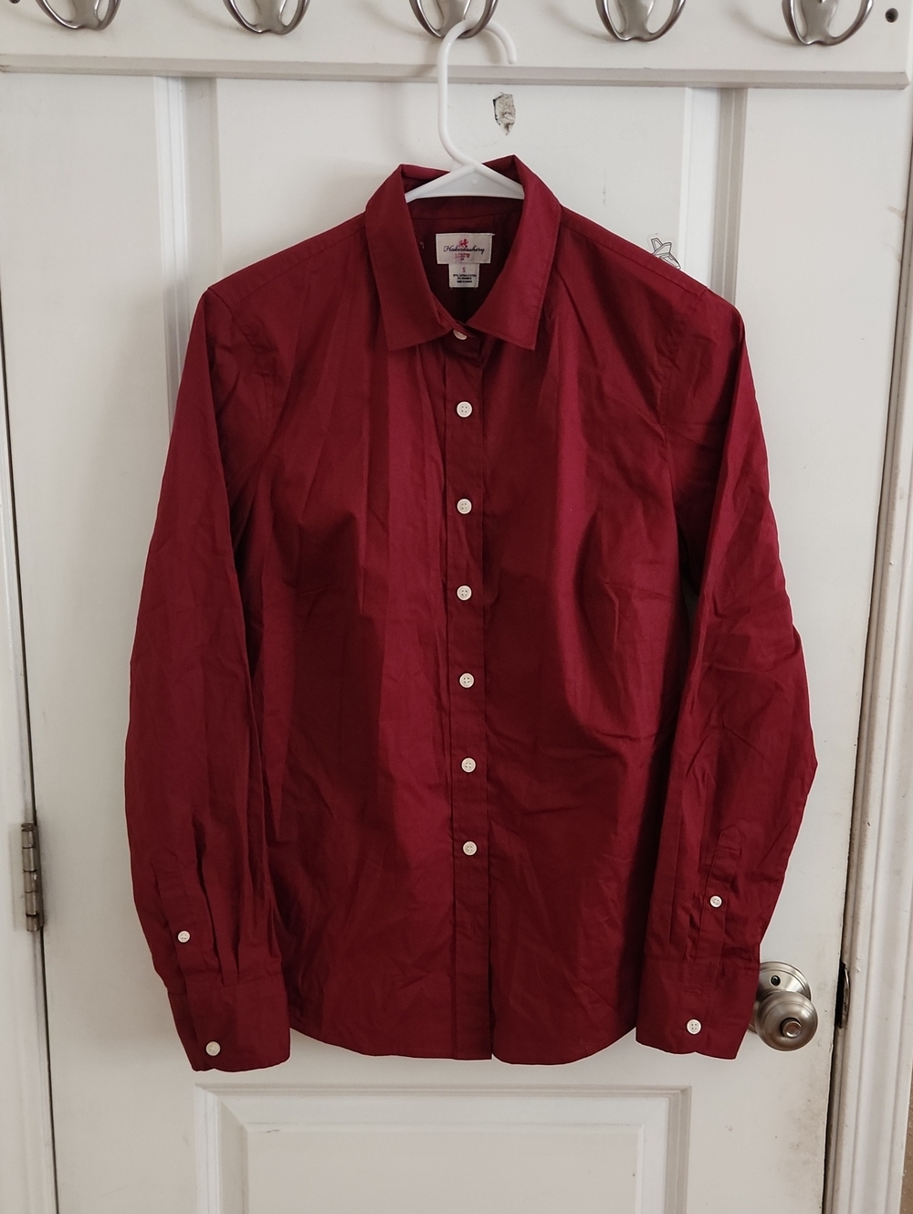 J. Crew Women's Deep Red Button-Down Shirt
